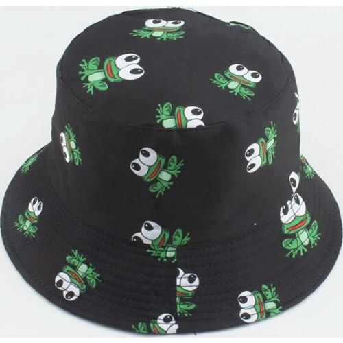 Bucket Hat Frog Reversible Men Women Sun Protection Summer Beach Spring Climbing Holiday Outdoor Accessory For Teenagers