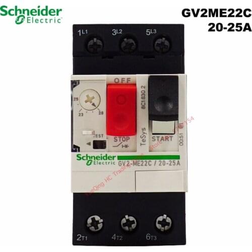 Schneider Electric GV2ME22C 20-25A Motor Thermal Magnetic Circuit Breaker Button 3P GV2-ME22C 22C Protection Switch Setting