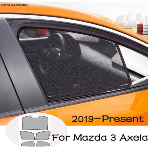Car Front Rear Window Sunshade Mesh Window Sun Visor Shield Sunshade Protector Magnetic for Mazda 3 Axela 2019 2020 2021