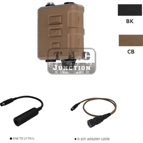 FCS V60 PTT Tactical Transmitter Receiver Connector For AMP Comtac III Comtac3 HeadSet 6 PIN Adapter Cable KN6 To U174/U PTT Set