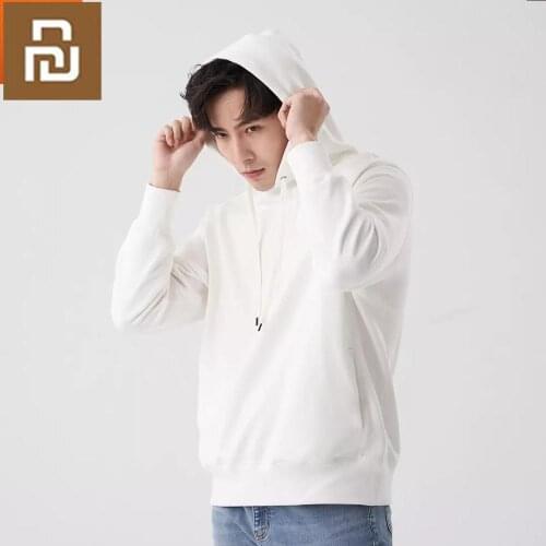 Xiaomi Mijia Cotton All-match Hooded Sweater High Elastic Comfortable Mens Sweater Autumn Winter 6 Color Long Sleeve Sweater