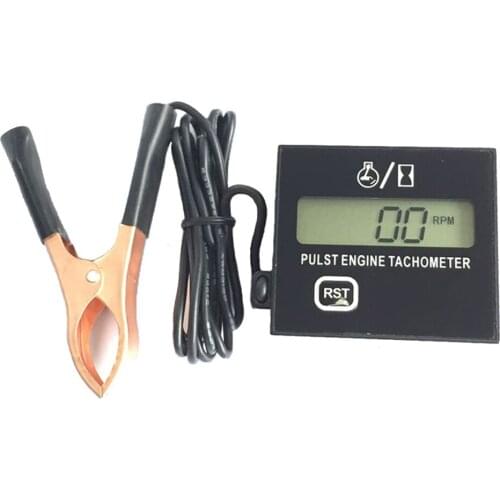 Universal LCD Display Digital Tachometer Hour Meter 2&4 Stroke Engine Spark Plugs RPM Tacho Tach Gauge Spin For Cars