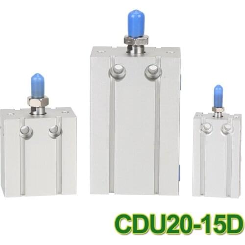 High Quality CDU20*15 20mm bore 15mm stroke Male Thread Single Rod double action Air Pneumatic Cylinder CDU20-15