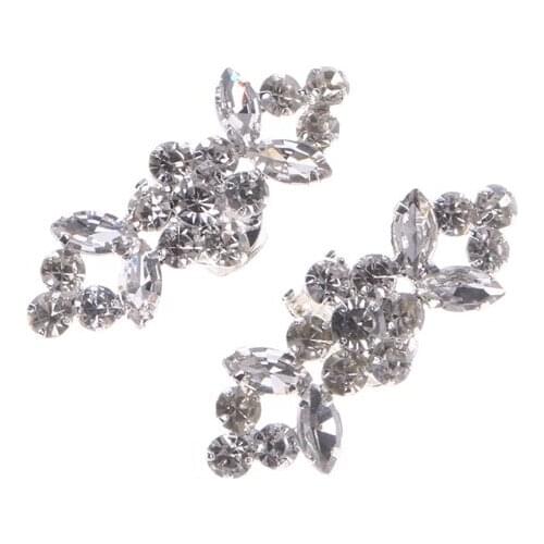 2Pcs Of 1 Pack Rhinestone Shoes Buckle Fashion Elegant Shoe Clips For Decorating