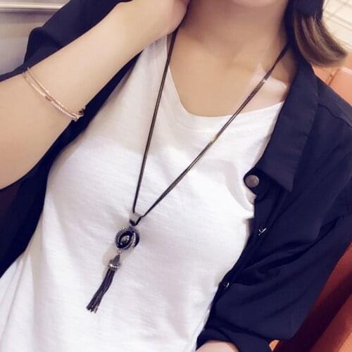 2018 new simple all-match Necklace tassel sweater chain long ladies fashion accessories