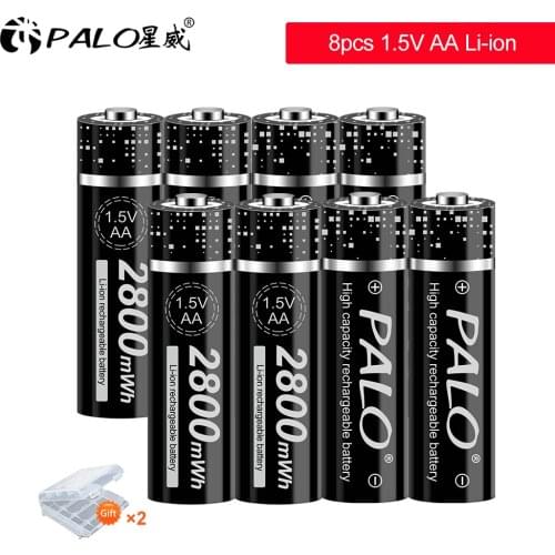 1.5v aa battery 2800mWh lithium li-ion aa 1.5v rechargeable battery for thermometer camera battery aa 1.5v