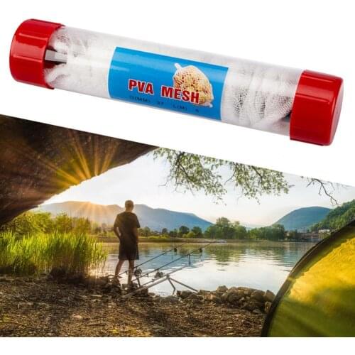 1PC Water Dissolving PVA Narrow Mesh Tube Net Carp Fishing Feeder Bait Lure Refill Plunger Bar Tackle Carp Fishing Feeder Set
