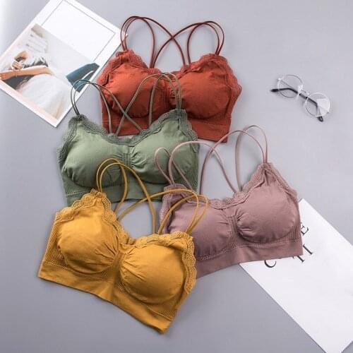 1pcs Girls Bra Support Cotton Women Laces Sports Bra Top Women Gym Fitness Seamless Yoga Bra Padded Sports Top
