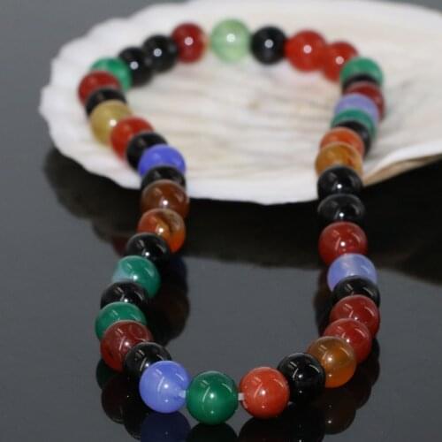 2 Rows Multilayer 8mm Agat Multicolor Natural Stone Carnelian Onyx Round Beads Strand Bracelet for Women Fashion Jewelry B2799