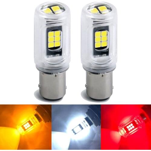 2pcs Brake Lights Bulbs BAY15D 1157 P21/5W Car LED Constant Light + Strobe Flash Two Modes LED P21W BA15S 1156 Auto Lamp DRL