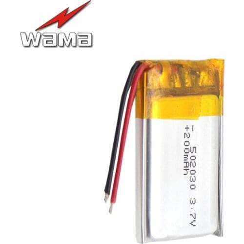 4x Wama 503030 200mAh Li-Polymer Over-Charging Protected 3.7V Rechargeable Batteries for Bluetooth Smart Wrist Band GPS DVR