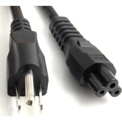 US USA Power Cord American US Plug C5 Cloverleaf Power Supply Lead Cable Wires 1.5m 5ft For Notebook Laptop AC Adapters