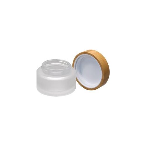 15g matte glass jars with bamboo cover,15ml glass cream jars with bamboo lids lin4173