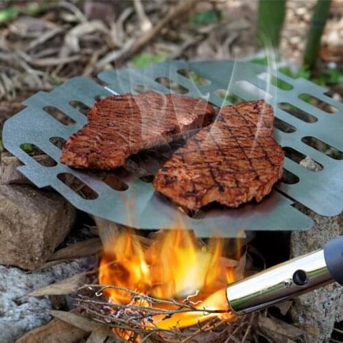 Barbecue Grill Mesh, Folding Stainless Steel Grilling Net Grids For Outdoor Camping Picnic Fishing