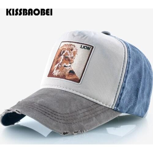 New Style Lion Animal Embroidery Baseball Cap Men Women Cotton Washed Snapback Caps Boy Girl Hip Hop Hats Casual Adjustable Bone