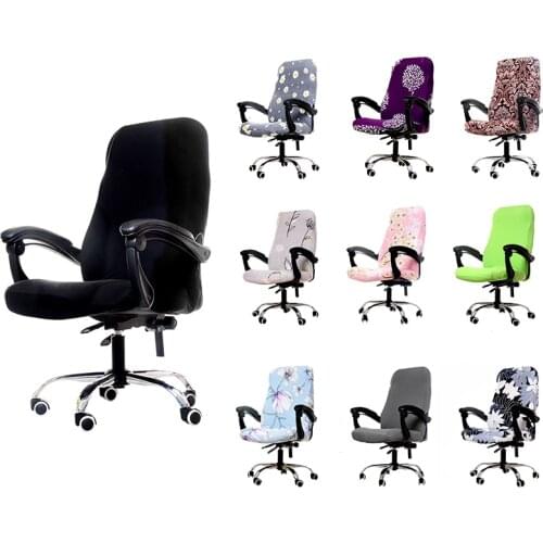 Printed Elastic Seat Covers for Computer Chairs Polyester Stretch Office Chair Cover Rotating Lift Arm Chair Cover Slipcovers