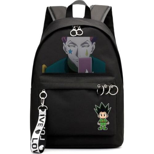 Anime HUNTER Canvas Rucksack Fashion Shoulders Laptop Bag Zipper Packsack Casual Student Bookbag Casual Boys Girls Backpack Gift