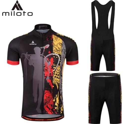 MILOTO Short cycling jersey sets gel bike shorts mtb ropa ciclismo mens summer quick dry mountain Bicycle Maillot riding suits