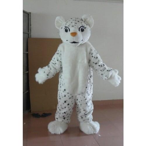 High quality in-kind shooting white leopard mascot costume adult leopard mascot free shipping Holiday special clothing