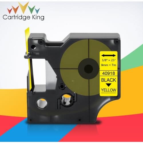 40918 40910 Printer Ribbon for Dymo d1 45013 9mm 12mm Label Tape Black on Yellow for Dymo LabelWriter 450 Duo LabelManager LM160