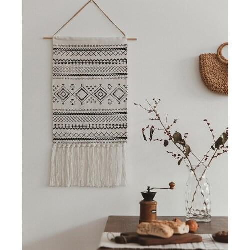 Moroccan tassel Tapestry Nordic Style Home Decoration Wall Hanging Tapestry for bedroom Living room wall art aesthetic