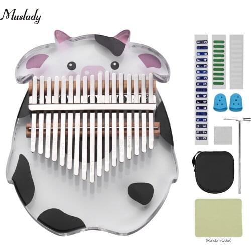 Muslady 17 Keys Crystal Kalimba Thumb Piano Cute Acrylic Kalimba with Storage Case Tuning Hammer for Children Adults Beginners
