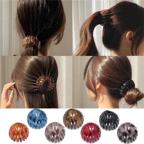 2pcs Fashion Retro Leopard Print Hair Headband Vintage Hair Loops Horsetail Buckle Curler Hairstyle Headbands