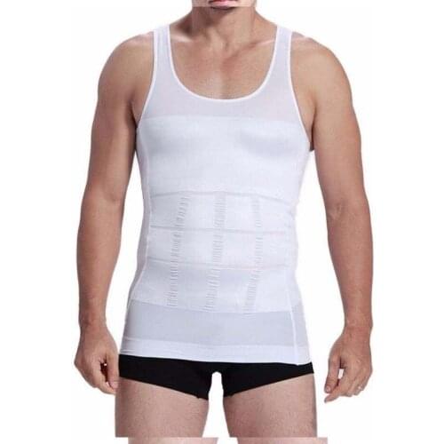 Fashion Men Shaper Vest Body Slimming Tummy Belly Waist Girdle Shirt Shapewear Underwear