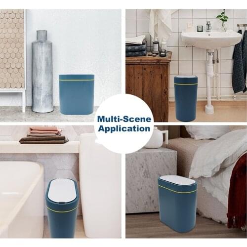 Intelligent Sensor Trash Can Electronic Automatic Waterproof Sensor Rubbish Bin Smart HomeTrash Can For Bedroom Bathroom Kitchen