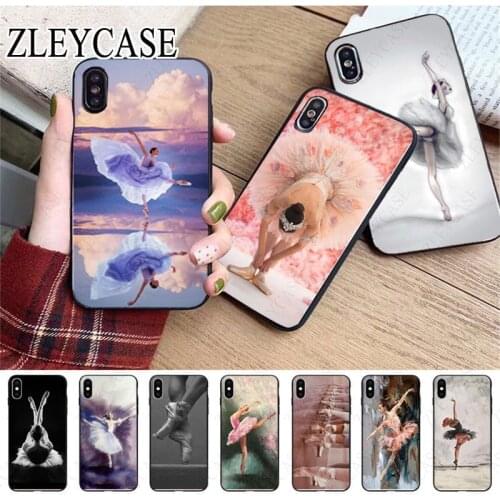 Ballet dancing Girl Soft Shell Phone Cover For iphone x xs xr xsmax 11 12pro max 5s SE 2020 6splus 7 8plus 12mini Cellphones