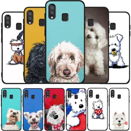 Cartoon Westie Dog black soft phone Case For Samsung A10 20 30 40 50 30S 50S 60 70 M10 M30S M40 A31 51 71 A20E A10E A21S