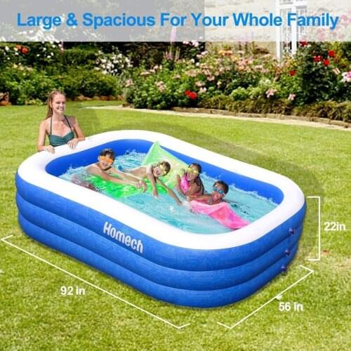 Inflatable Swimming Pool Large Size Household Inflatable Lounge Pool Kiddie Pool for Kids Adults Blue