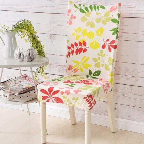 New Stretch Spandex Dining Room Wedding Banquet Muliti Style European Floral Print Pattern Chair Cover Washable Chair Covers