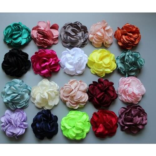 New arrival 20pcs/lot 8CM 20 Colors Newborn Vintage Soft Artificial Fabric Flowers For Chic Hair Flowers for hair Accessories