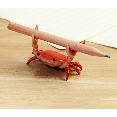 New Creatives Cute Crab Pen Holder Weightlifting Crabs Penholder Bracket Storage Rack Gift Stationery#p3