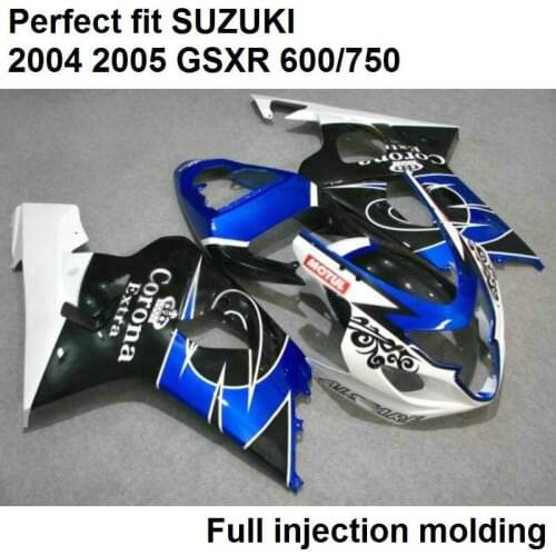New motorcycle fairing kit for Suzuki injection mold GSXR600 k5 2004 2005 blue black white fairings set GSXR600/750 04 05 WN86