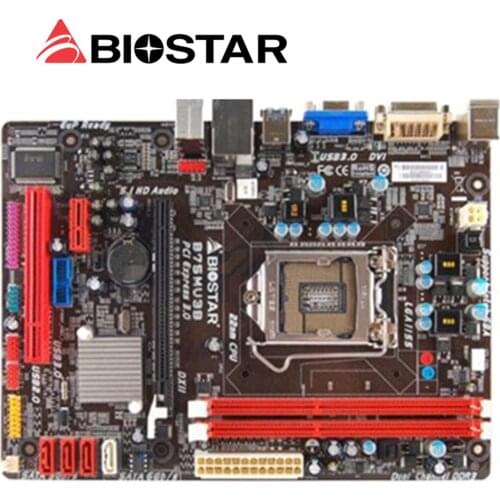 Free shipping original motherboard for Biostar B75MU3B LGA 1155 DDR3 16GB for i3 i5 i7 cpu b75 Desktop motherboard