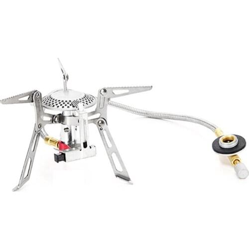 Outdoor camping BBQ portable fire boiler head picnic boiler burner gas canister burning stove cartridge