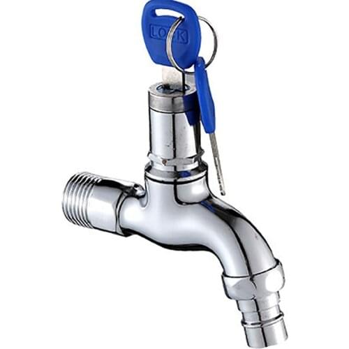 Anti-Theft Faucet Water Tap with Lock Key Alloy Key Switch Faucet Bibcocks for Kitchen Outdoor Garden