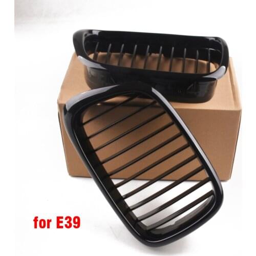 2pcs Style Car Front Black Wide Kidney Grille Grill for BMW E39 M5 series 1997 1998 1999 2000 2001 2002 2003 520i 525 530