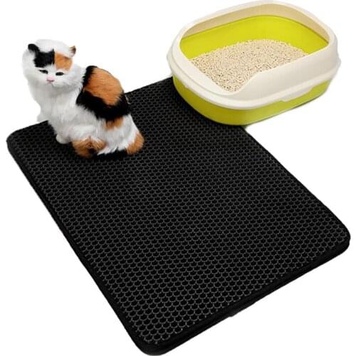 Folding Cat Litter Mat Waterproof Honeycomb Sifting Pad Protect Floor Carpet Eco-friendly EVA Foam Trash Pad