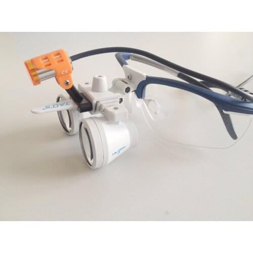 TAOS Dental equipment Surgical Medical dental Loupes dental glasses 2.5X 420mm +LED Head Light Lamp Silver dental lab
