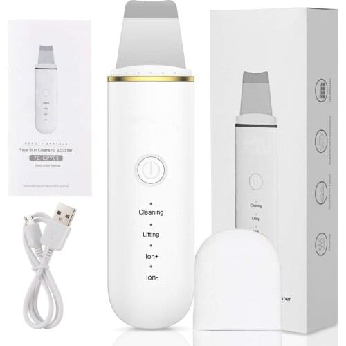 Ultrasonic Facial Skin Scrubber Facial Cleaner Machine Acne Blackhead Remover Peeling Shovel Cleaner Facial Massager Skin Care