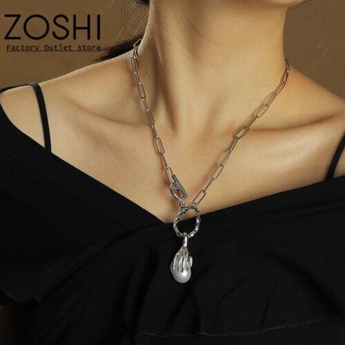 Ring Pearl Pendant Necklace ZOSHI New Hesiod Gold Or Silver Plated Color Party Charm Fashion Jewelry Accessories For Women