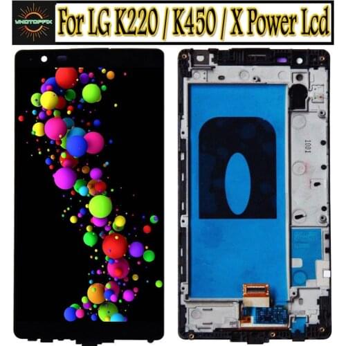100% Test For LG K220 K220DS LCD X Power X3 Display LCD Screen Touch Digitizer Assembly K220ds K220dsK K210 K450 lcd with frame