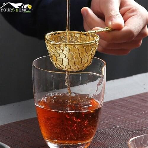 1pcs Fine Copper Bar Cocktail Strainer Handcrat Conical Cocktail Sieve Great For Removing Bit From Juice Julep Barware