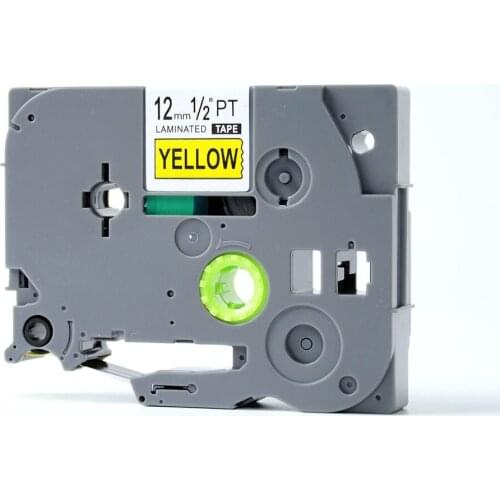 12mm tz tze label tape Tze-631 Tze631 tz631 tze 631 Black on Yellow for P-touch label maker ribbon tape cartridge