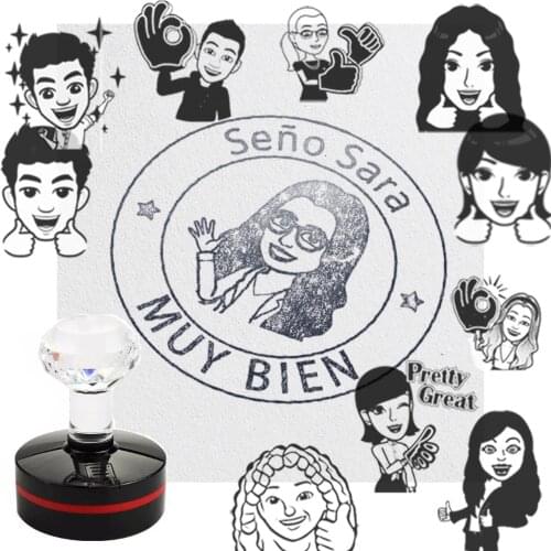 1984 Customized Spanish Teacher Stamp Seal personalized French/ Dutch/ English Stamp Gift 40mm