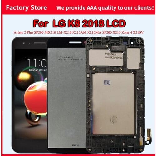 5.0 inches LCD Display For LG K8 2018 SP200 X210 Aristo 2 Plus Touch Screen Digitizer Assembly with Frame Replacements