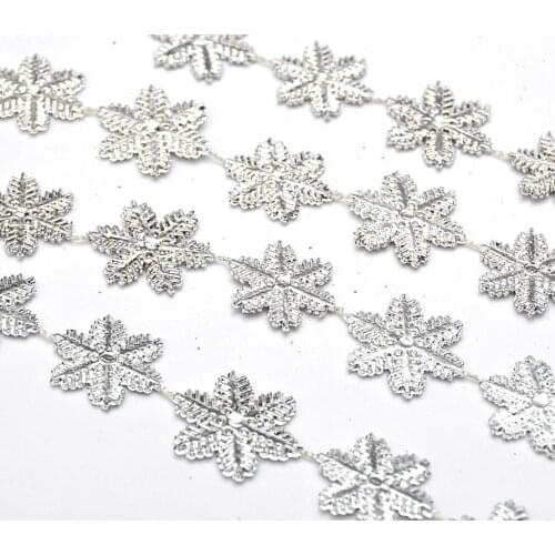 5pcs 2m Silver Snowflake Garland Chain For Christmas Xmas Party Holiday Tree Venue Hanging Decoration